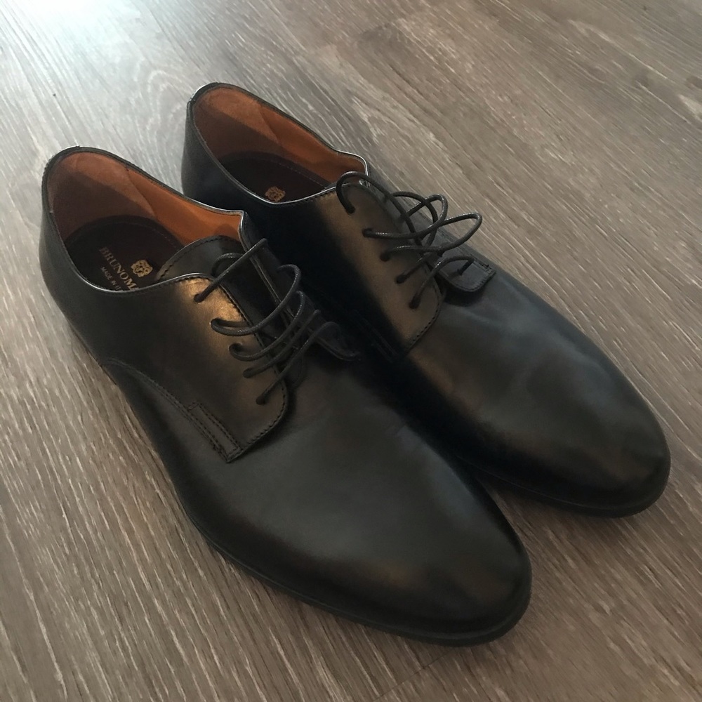 BrunoMagli Men Amsco Leather Oxfords- Black Sz 13